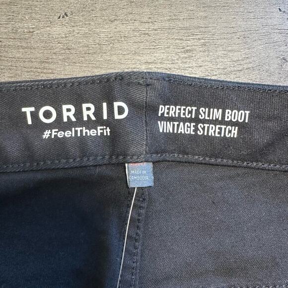 NWT Torrid Perfect Slim Boot Vintage Stretch Mid-Rise Jeans Black 30EXTall - Picture 6 of 14